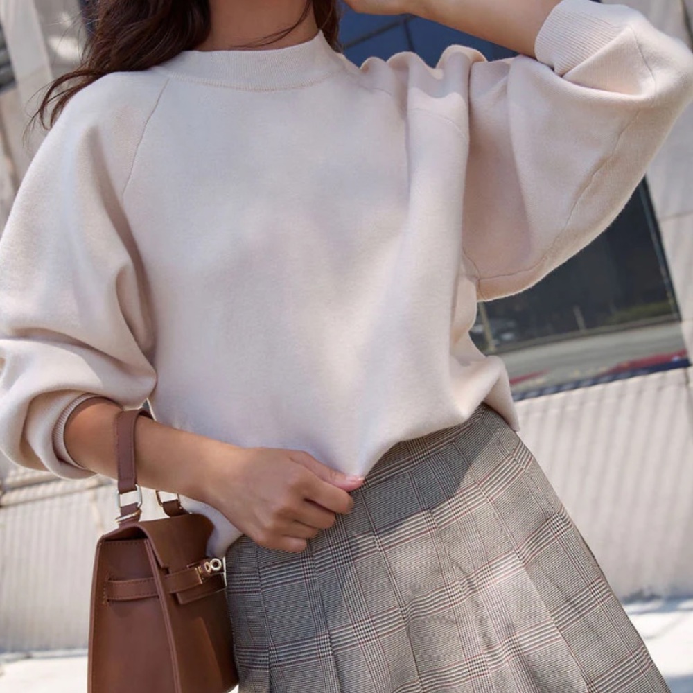 beige knit sweater